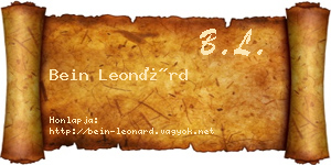 Bein Leonárd névjegykártya
